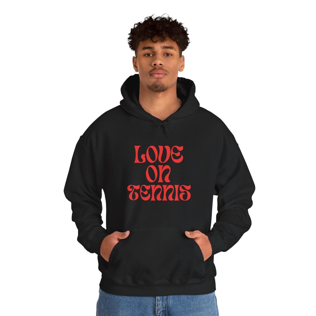 Love on Tennis Unisex Heavy Blend™ Hooded Sweatshirt - Red Edition