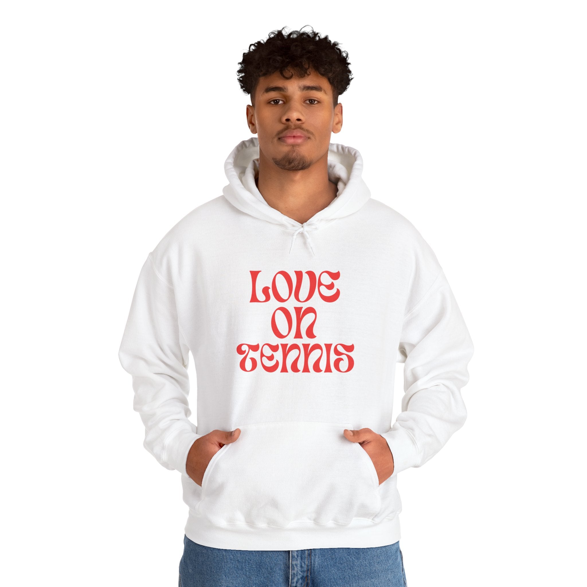 Love on Tennis Unisex Heavy Blend™ Hooded Sweatshirt - Red Edition