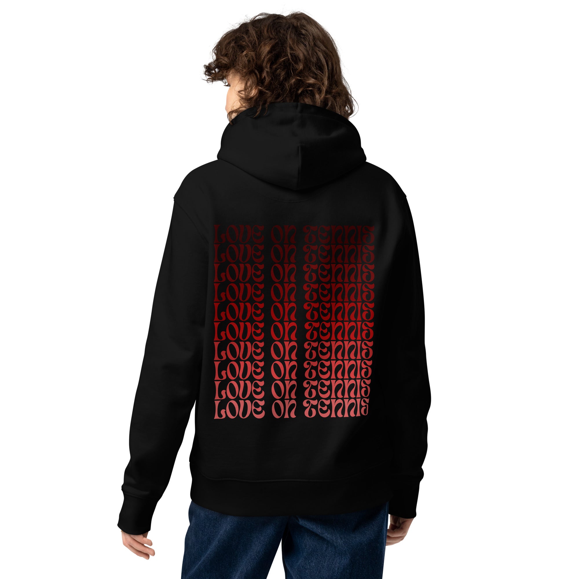 LOVE ON TENNIS Unisex Hoodie - Red Edition | Essential Eco
