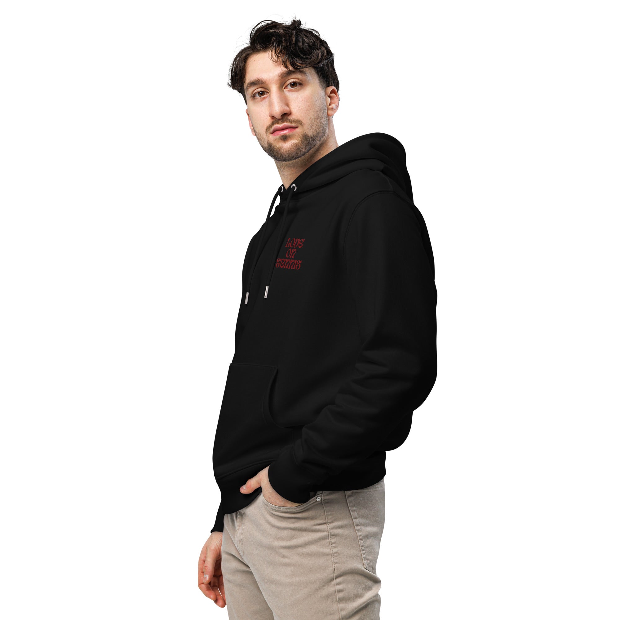 LOVE ON TENNIS Unisex Hoodie - Red Edition | Essential Eco