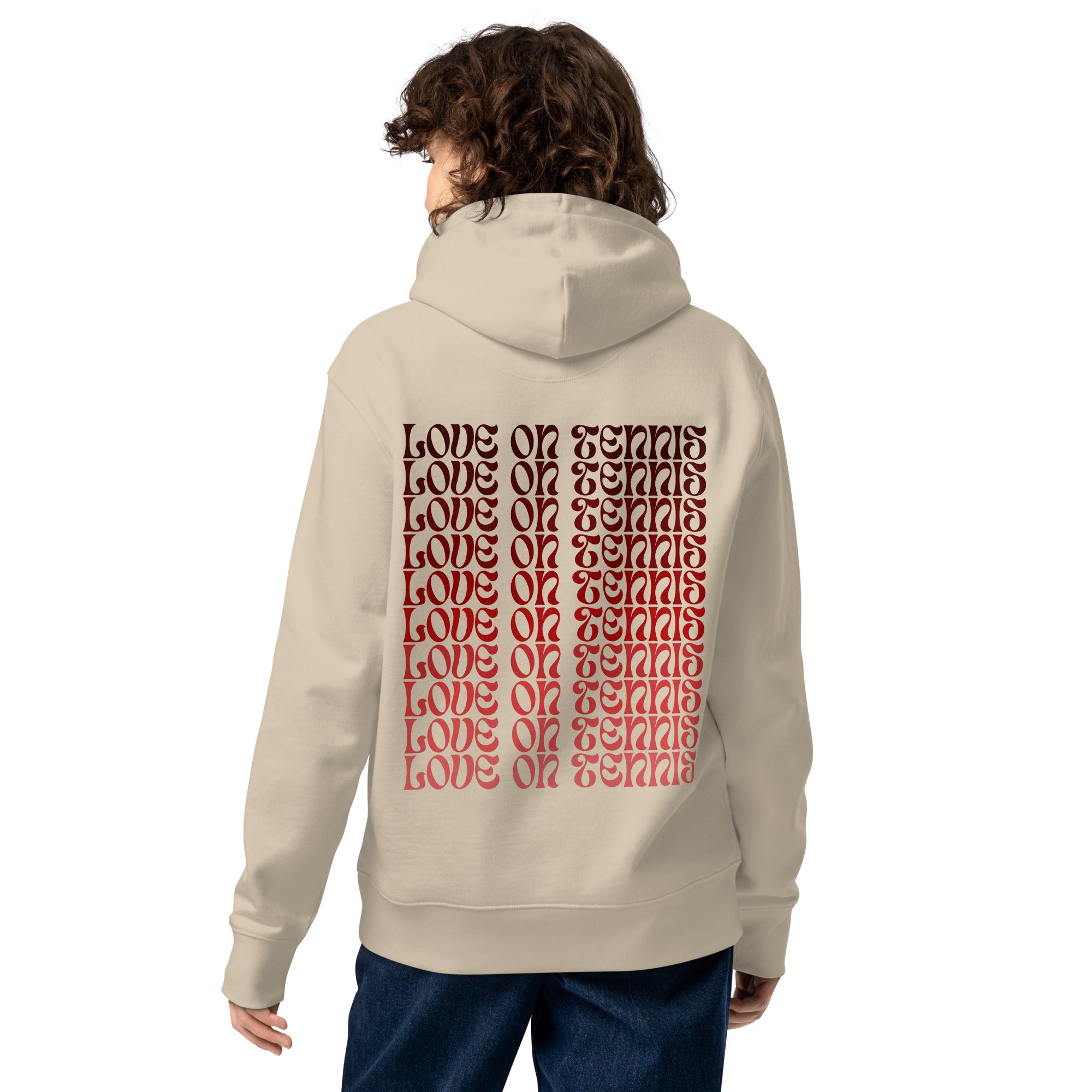 LOVE ON TENNIS Unisex Hoodie - Red Edition | Essential Eco