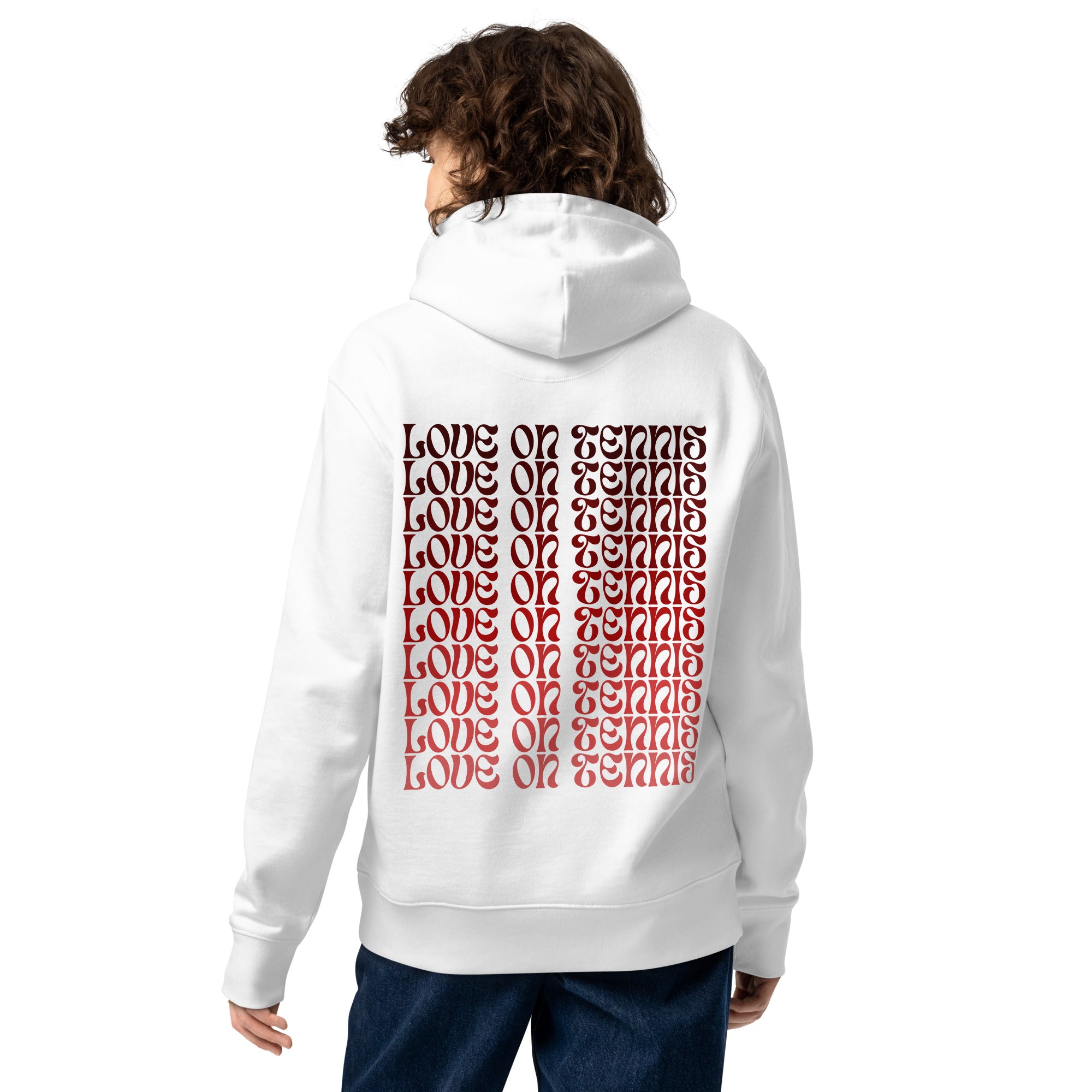 LOVE ON TENNIS Unisex Hoodie - Red Edition | Essential Eco