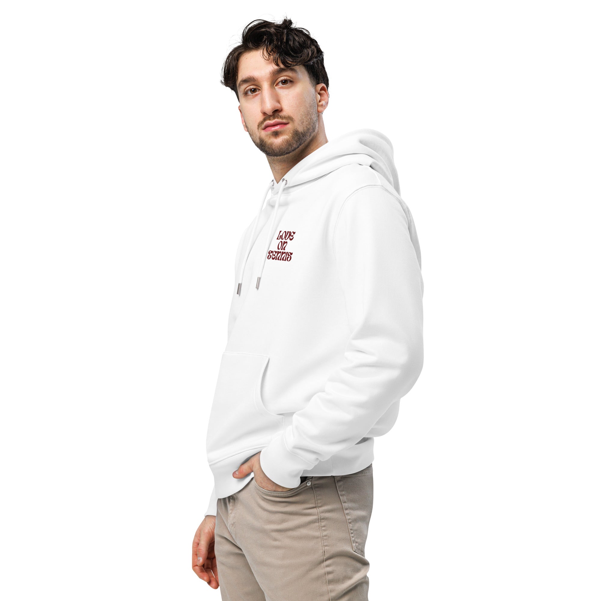 LOVE ON TENNIS Unisex Hoodie - Red Edition | Essential Eco