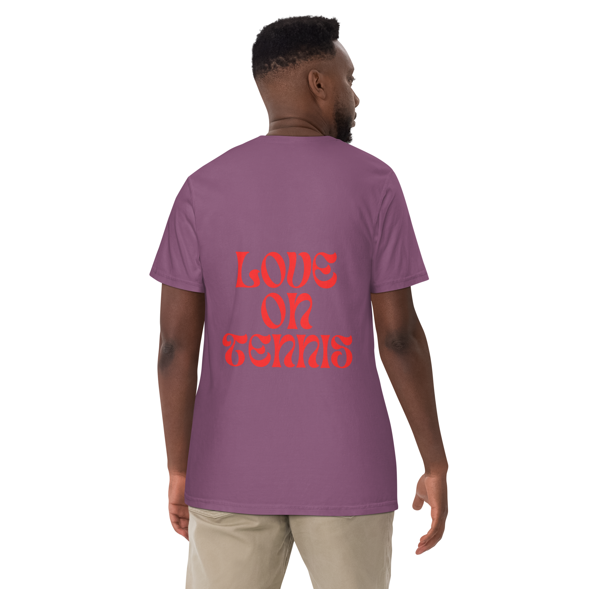 Love on Tennis Unisex Garment-Dyed Heavyweight T-Shirt - Red Edition