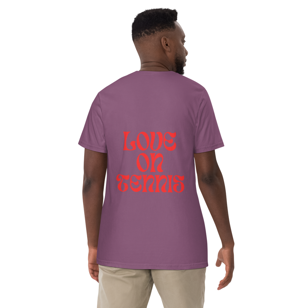 Love on Tennis Unisex Garment-Dyed Heavyweight T-Shirt - Red Edition