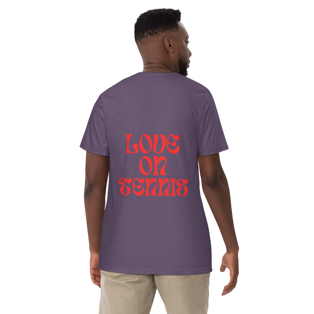 Love on Tennis Unisex Garment-Dyed Heavyweight T-Shirt - Red Edition