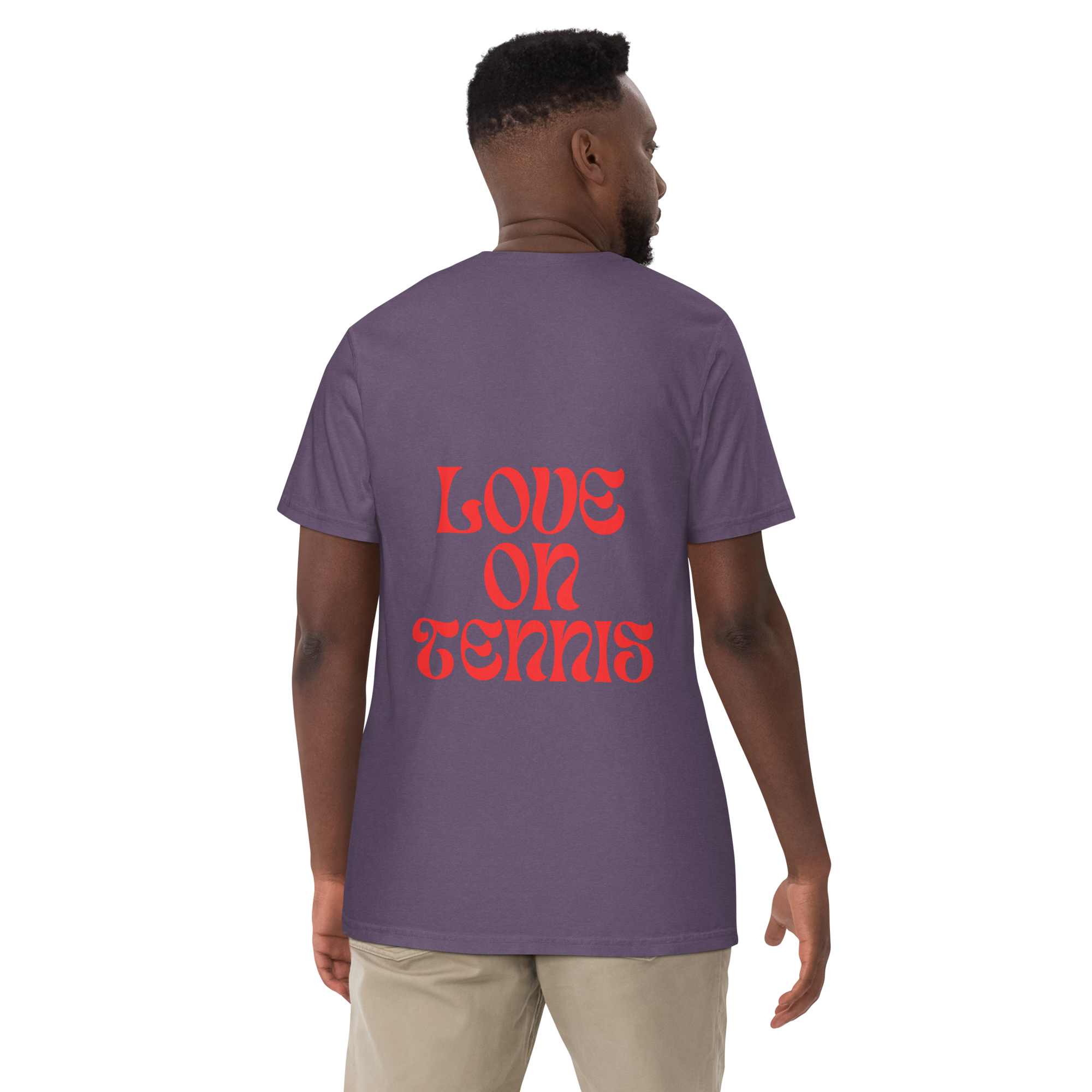 Love on Tennis Unisex Garment-Dyed Heavyweight T-Shirt - Red Edition