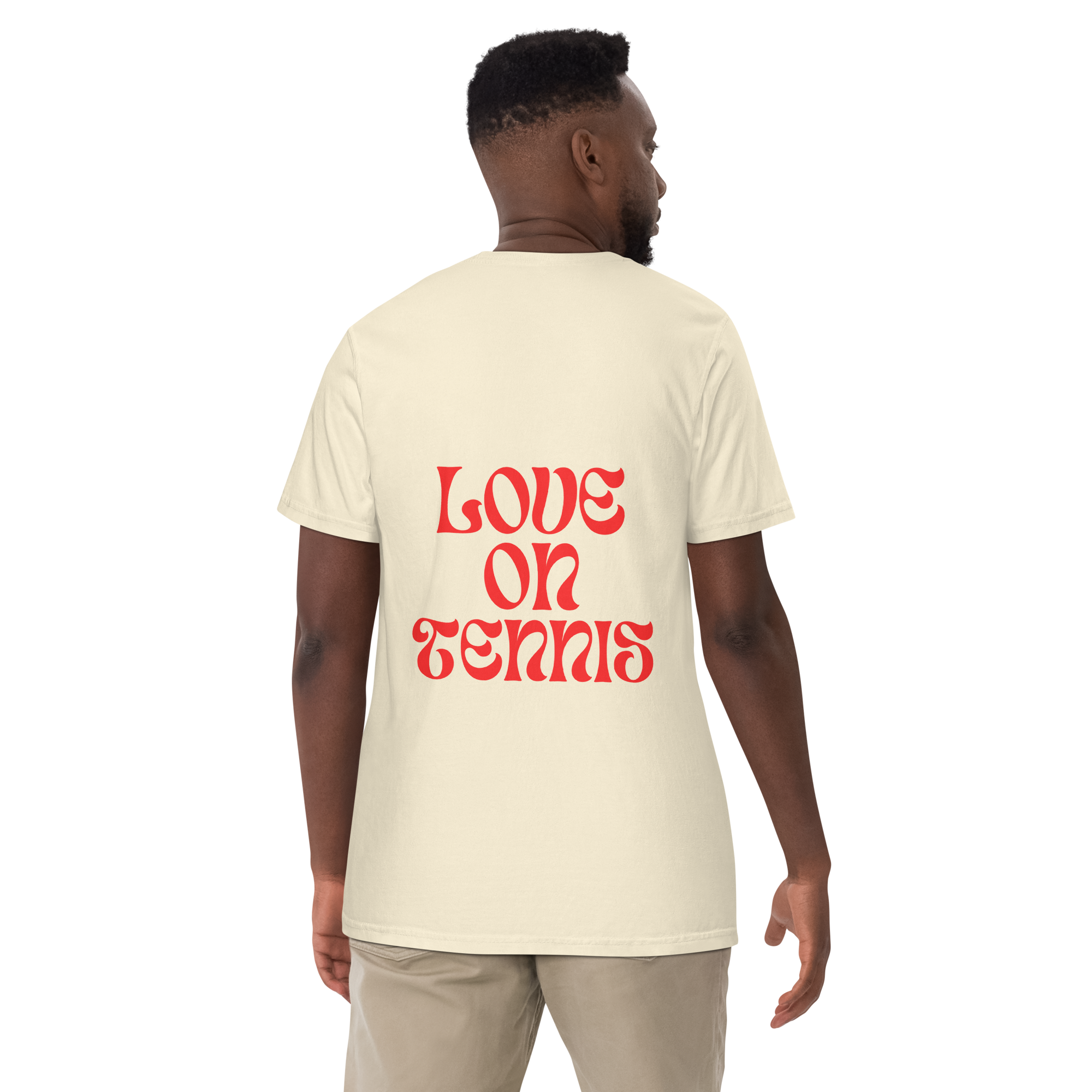 Love on Tennis Unisex Garment-Dyed Heavyweight T-Shirt - Red Edition