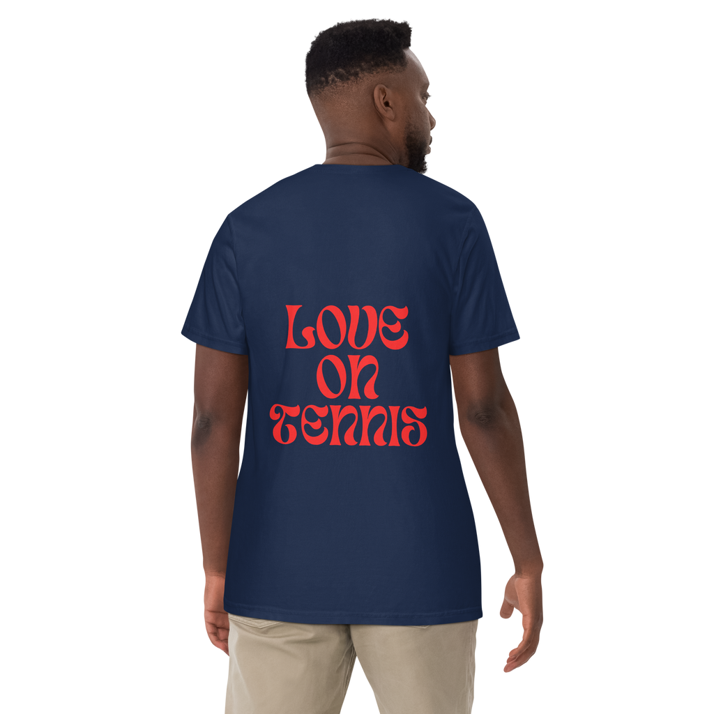 Love on Tennis Unisex Garment-Dyed Heavyweight T-Shirt - Red Edition