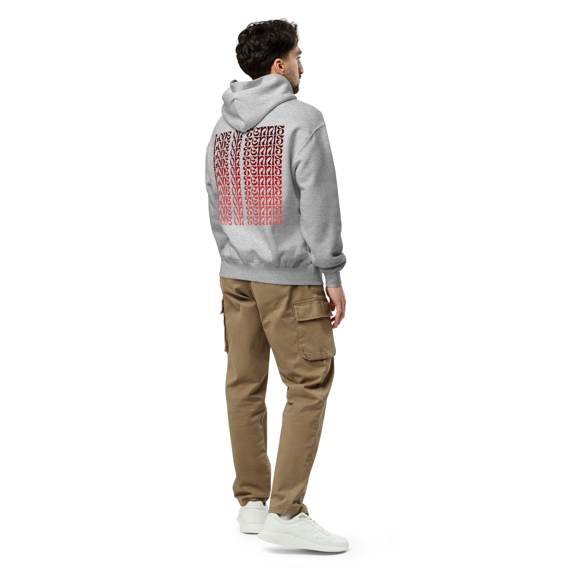 Love on Tennis Oversized Hoodie - Red Edition | Without drawcord