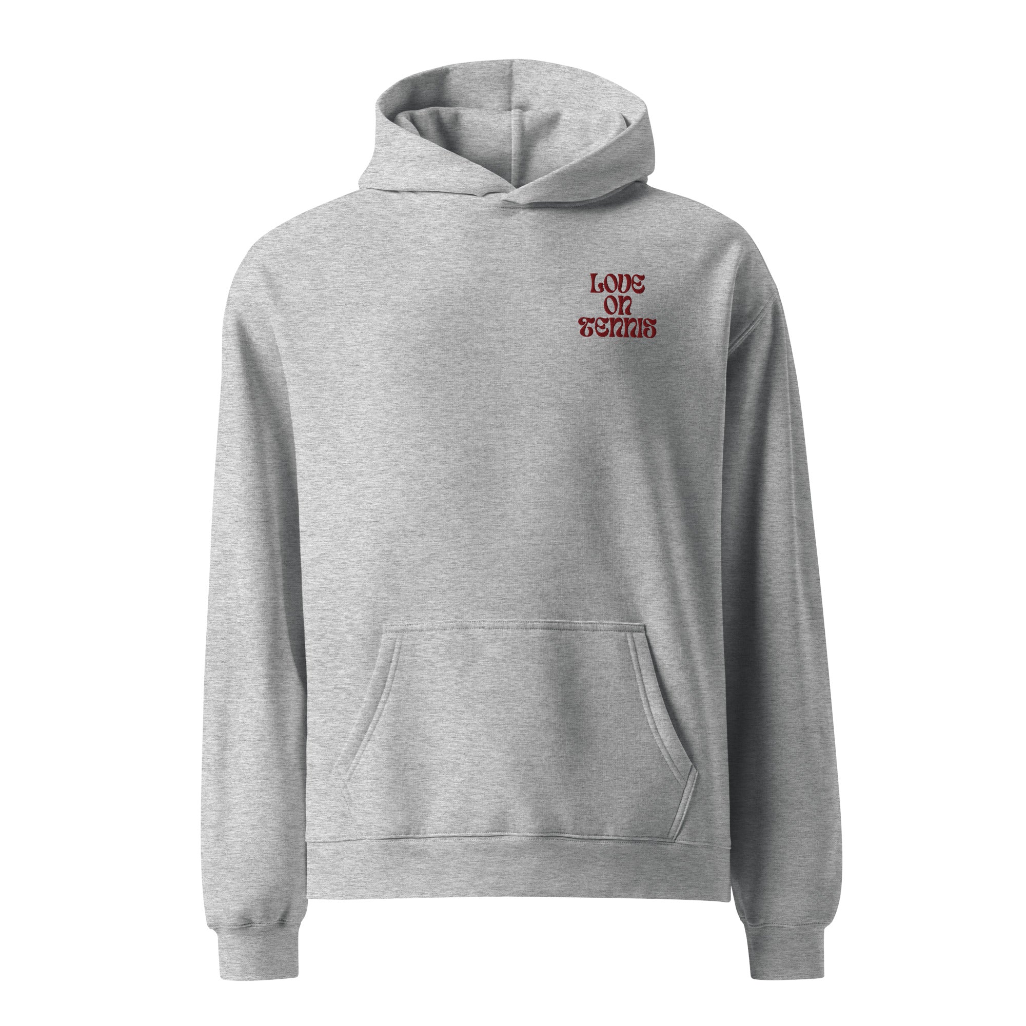 Love on Tennis Oversized Hoodie - Red Edition | Without drawcord