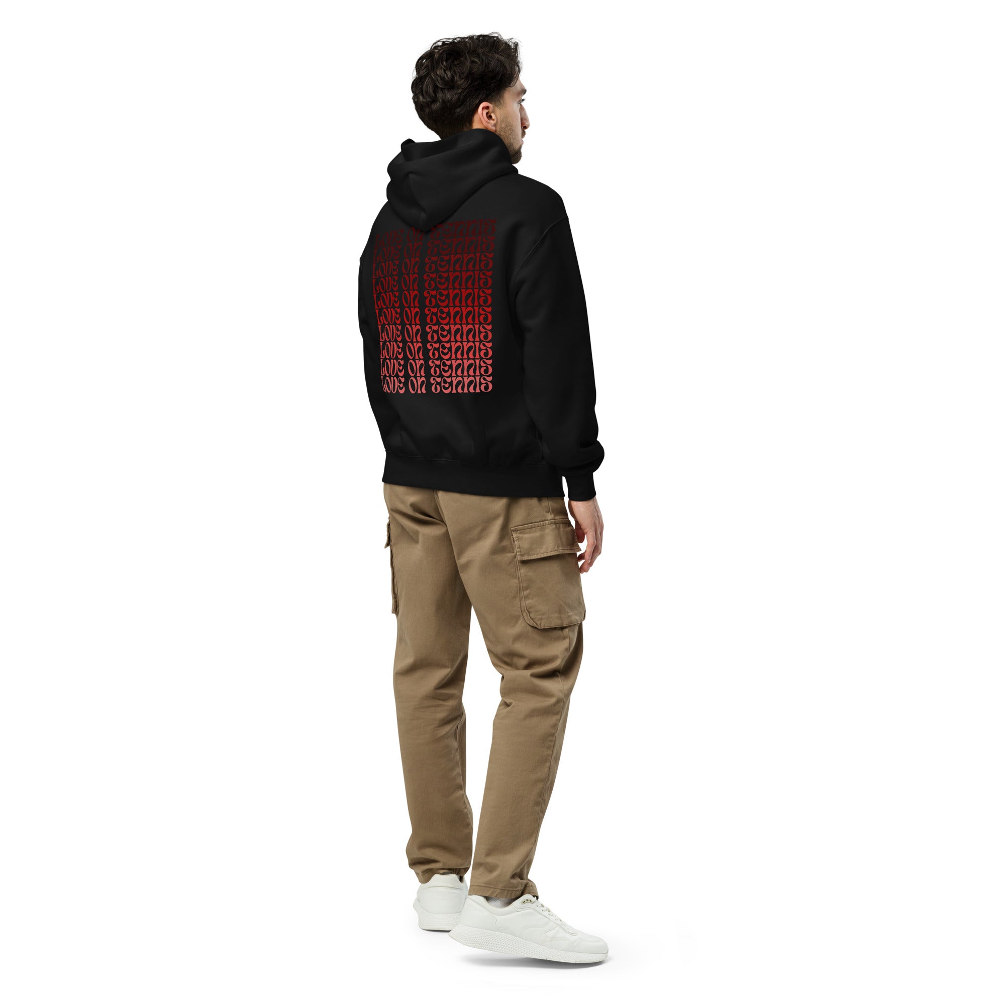 Love on Tennis Oversized Hoodie - Red Edition | Without drawcord