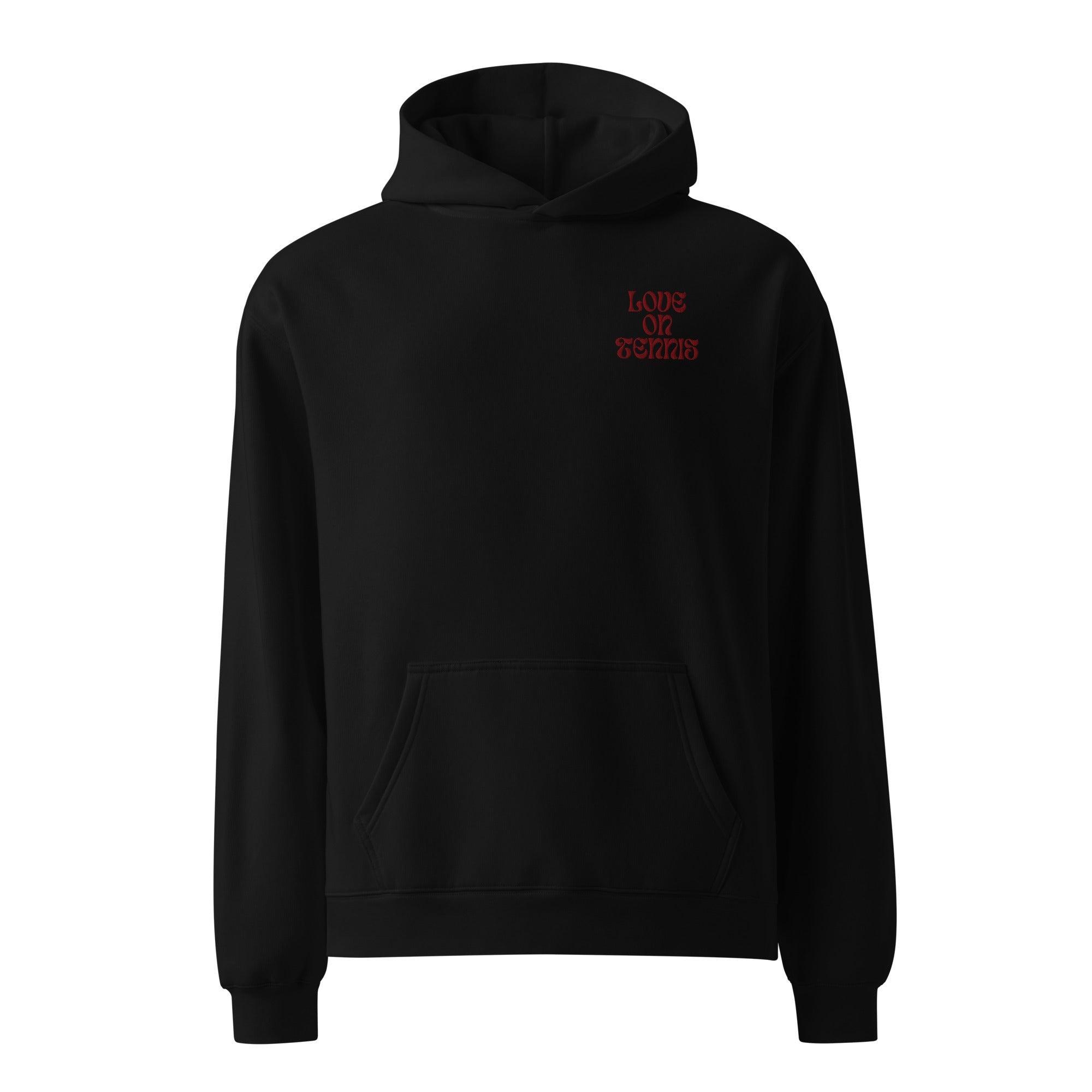 Love on Tennis Oversized Hoodie - Red Edition | Without drawcord