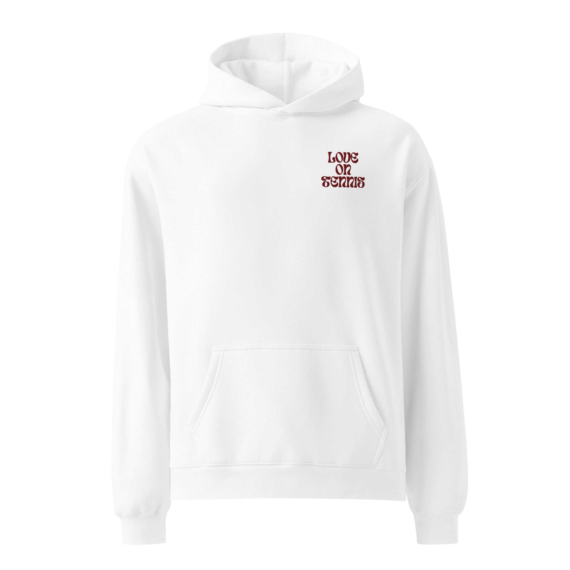 Love on Tennis Oversized Hoodie - Red Edition | Without drawcord